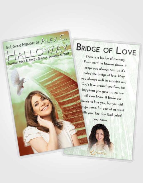 Funeral Prayer Card Template Strawberry Mist Stairway to Magnificence
