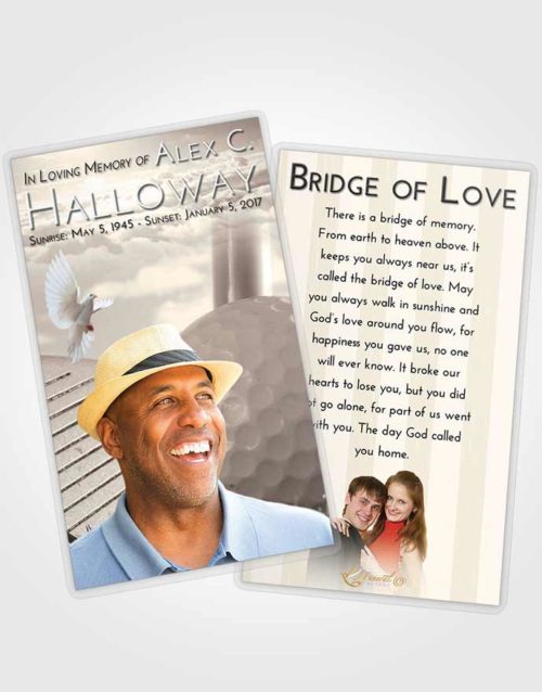 Funeral Prayer Card Template Tranquil Golf Day