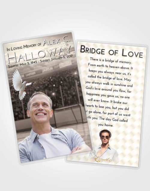 Funeral Prayer Card Template Tranquil Hockey Love