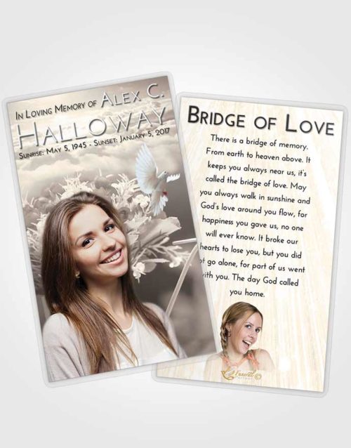 Funeral Prayer Card Template Tranquil Rose Love