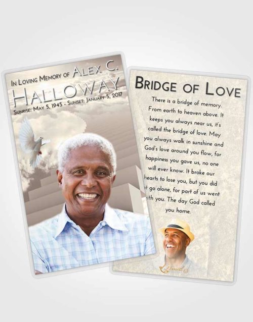 Funeral Prayer Card Template Tranquil Stairway to Divinity
