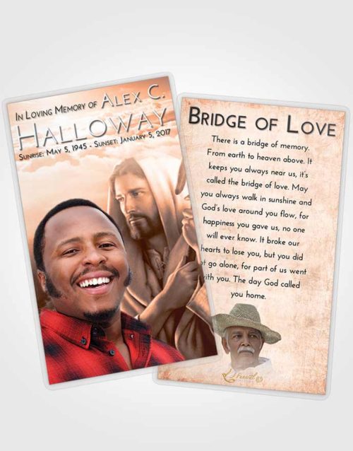 Funeral Prayer Card Template Vintage Love Faith in Jesus