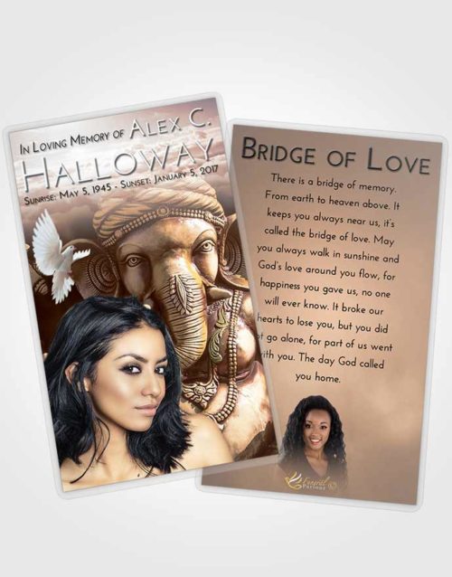 Funeral Prayer Card Template Vintage Love Ganesha Surprise