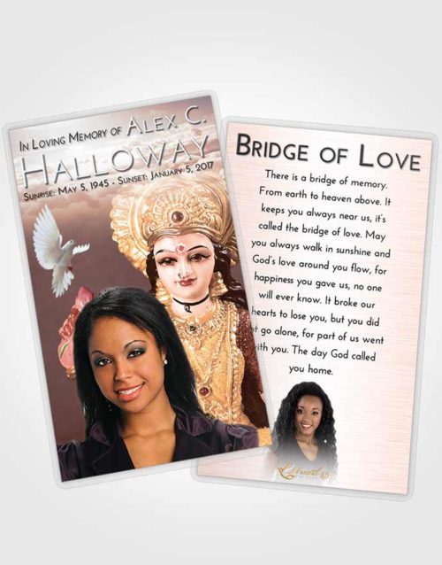 Funeral Prayer Card Template Vintage Love Lakshmi Desire