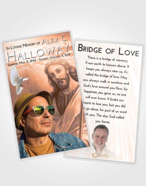 Funeral Prayer Card Template Vintage Love Life of Jesus