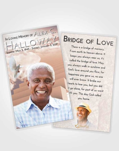 Funeral Prayer Card Template Vintage Love Stairway to Divinity