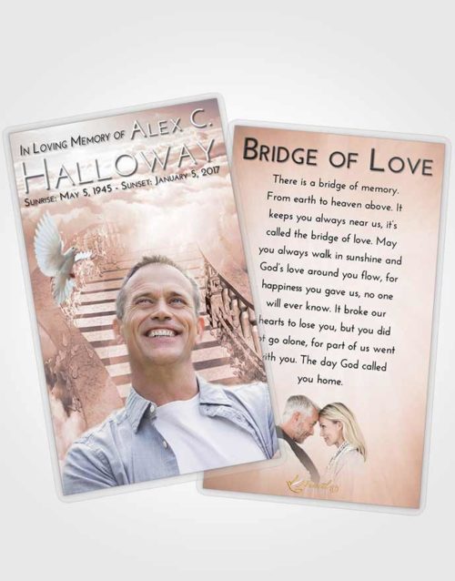 Funeral Prayer Card Template Vintage Love Stairway to Freedom