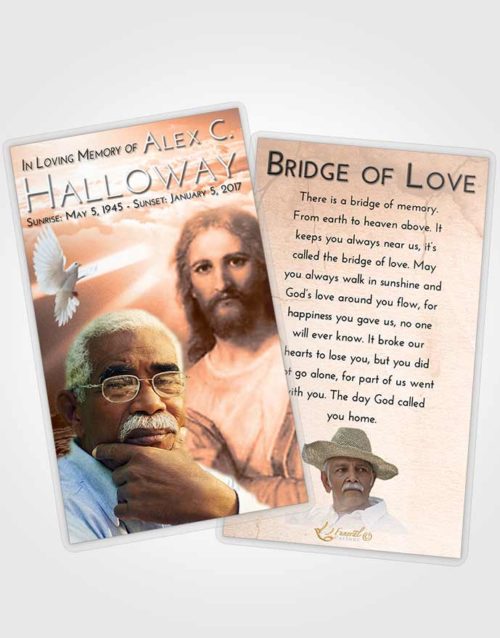 Funeral Prayer Card Template Vintage Love Star of Jesus