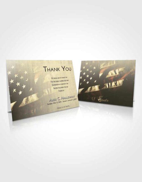 Funeral Thank You Card Template At Dusk American Veteran