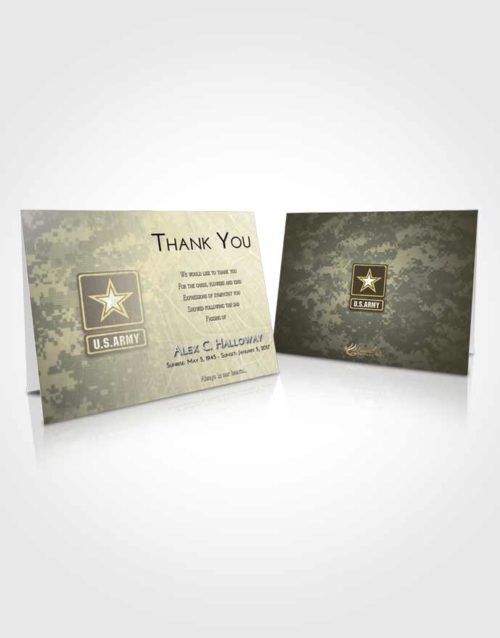 Funeral Thank You Card Template At Dusk Army Duty
