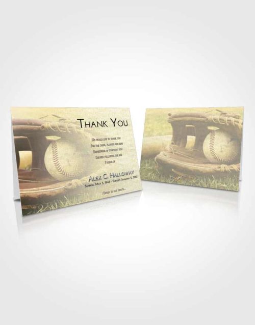 Funeral Thank You Card Template At Dusk Baseball Tranquility