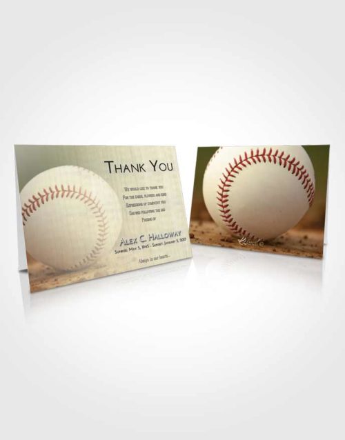 Funeral Thank You Card Template At Dusk Baseball Victory