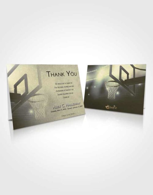 Funeral Thank You Card Template At Dusk Basketball Pride