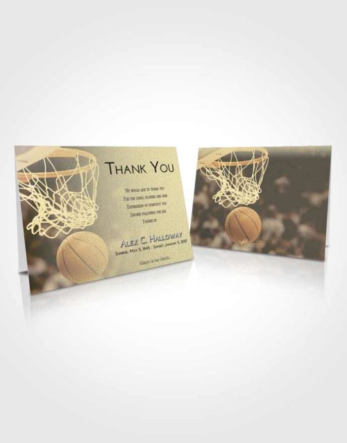 Funeral Thank You Card Template At Dusk Basketball Swish