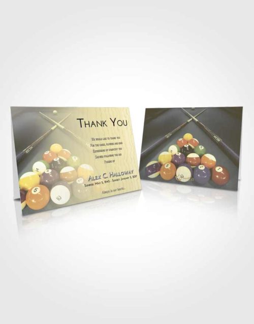 Funeral Thank You Card Template At Dusk Billiards Rack