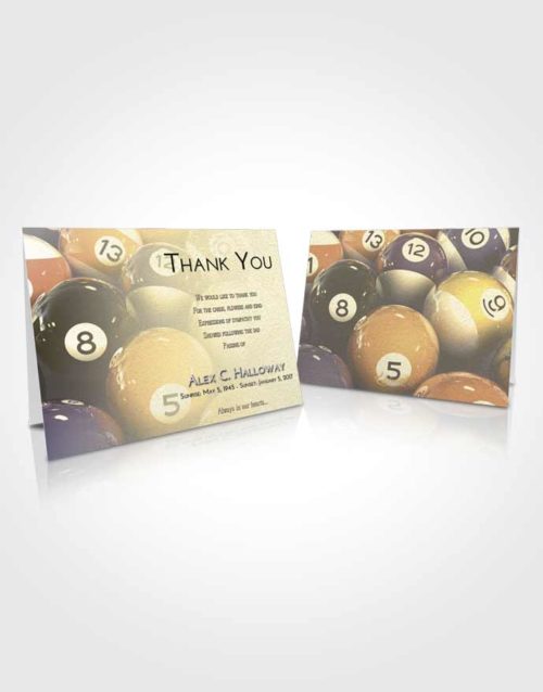 Funeral Thank You Card Template At Dusk Billiards Tournament
