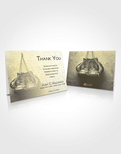 Funeral Thank You Card Template At Dusk Boxing Victory