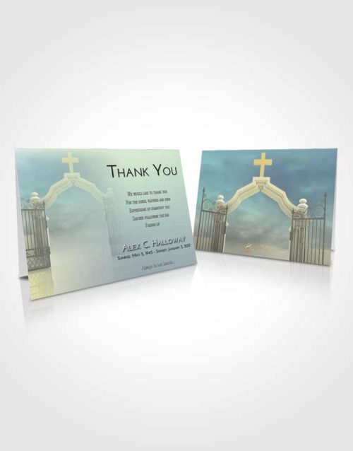 Funeral Thank You Card Template At Dusk Clear Gates For Heaven