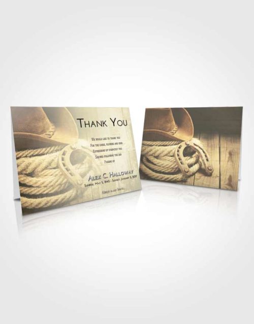 Funeral Thank You Card Template At Dusk Cowboy Divinity
