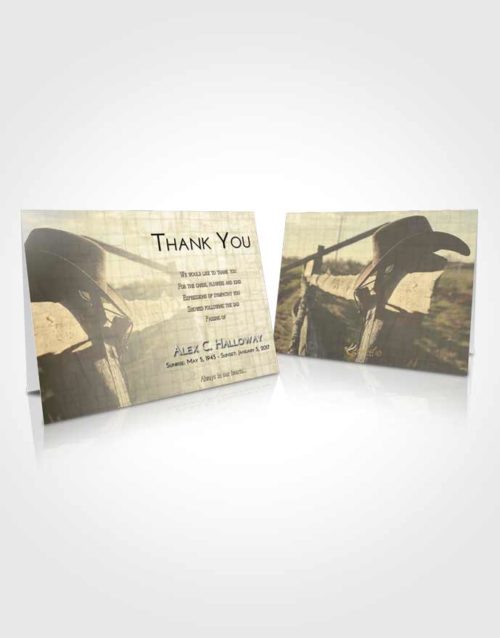 Funeral Thank You Card Template At Dusk Cowboy Honor