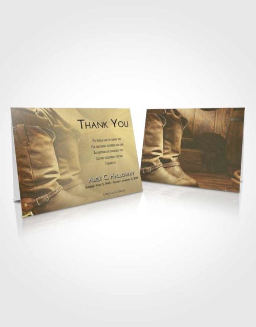 Funeral Thank You Card Template At Dusk Cowboy Love