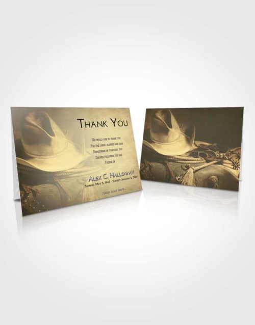 Funeral Thank You Card Template At Dusk Cowboy Serenity