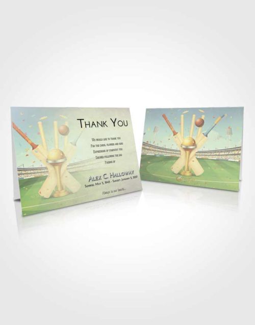 Funeral Thank You Card Template At Dusk Cricket Honor