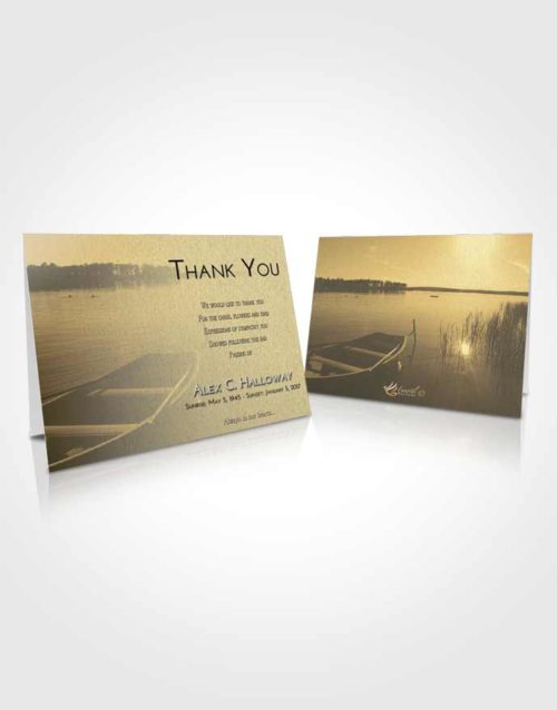 Funeral Thank You Card Template At Dusk Fishing Boat