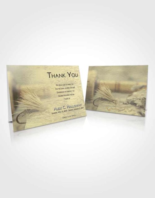 Funeral Thank You Card Template At Dusk Fishing Serenity