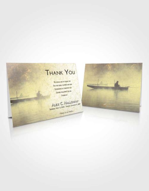 Funeral Thank You Card Template At Dusk Fishing Tranquility