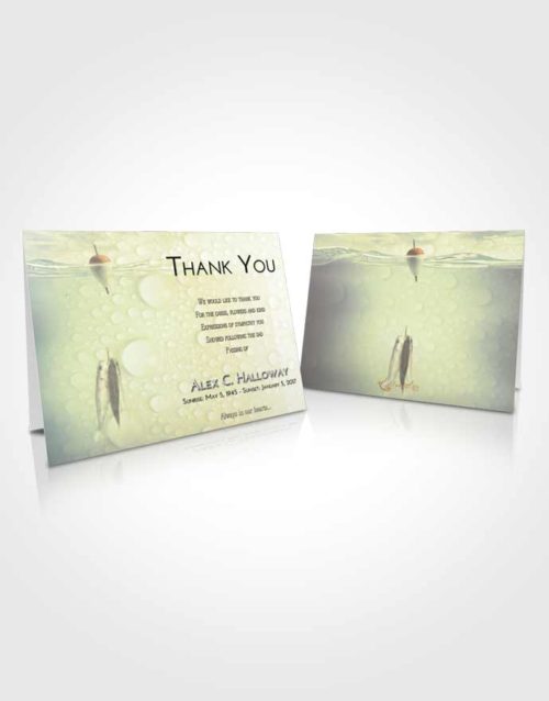 Funeral Thank You Card Template At Dusk Fishing in the Sea
