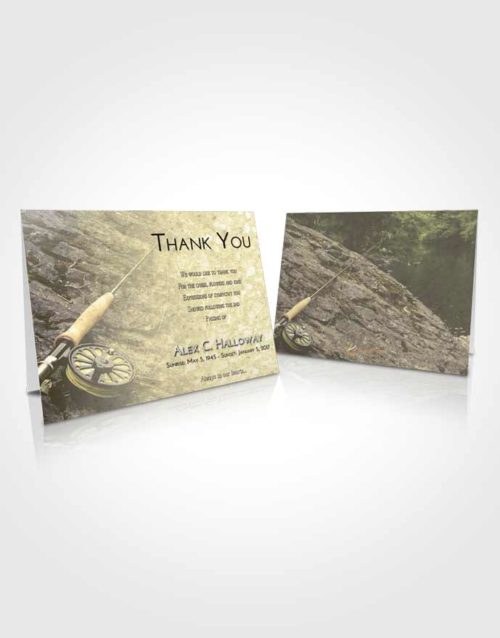 Funeral Thank You Card Template At Dusk Fishing on the Rocks