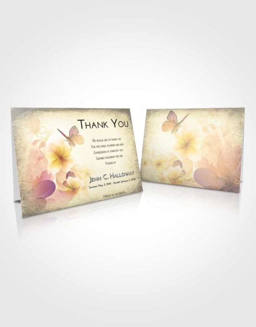 Funeral Thank You Card Template At Dusk Floral Butterfly