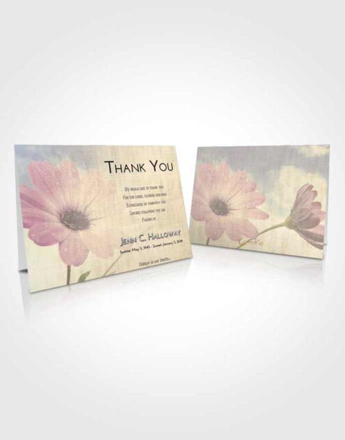 Funeral Thank You Card Template At Dusk Floral Raindrops