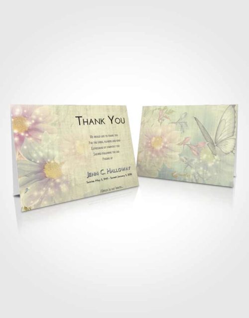 Funeral Thank You Card Template At Dusk Floral Summer