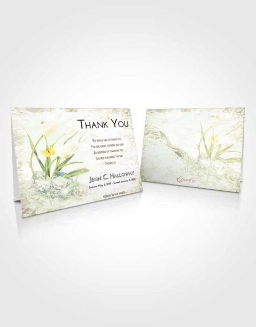 Funeral Thank You Card Template At Dusk Floral Wave