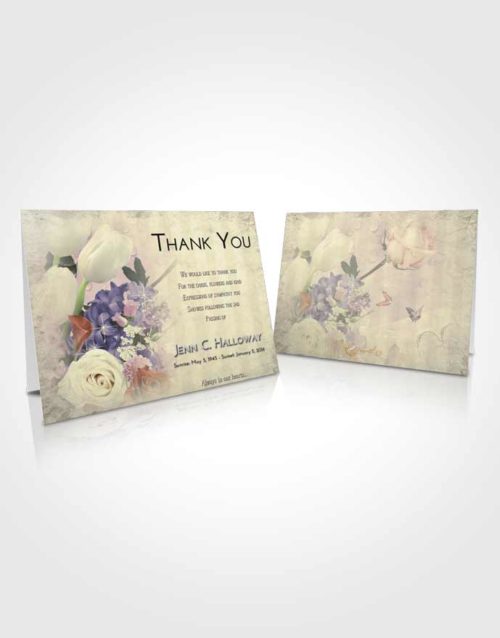 Funeral Thank You Card Template At Dusk Floral Wonderland