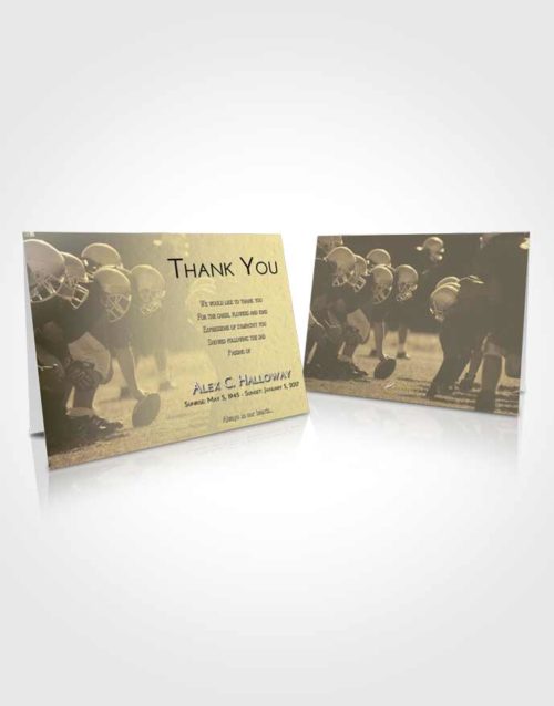 Funeral Thank You Card Template At Dusk Football Day