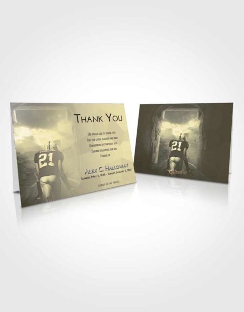 Funeral Thank You Card Template At Dusk Football Victory