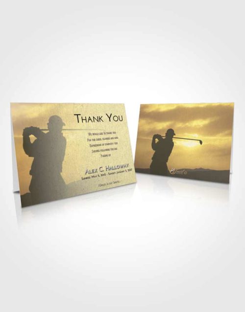 Funeral Thank You Card Template At Dusk Golfing Peace