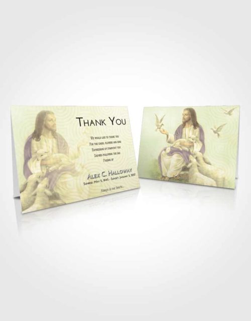Funeral Thank You Card Template At Dusk Jesus in the Sky