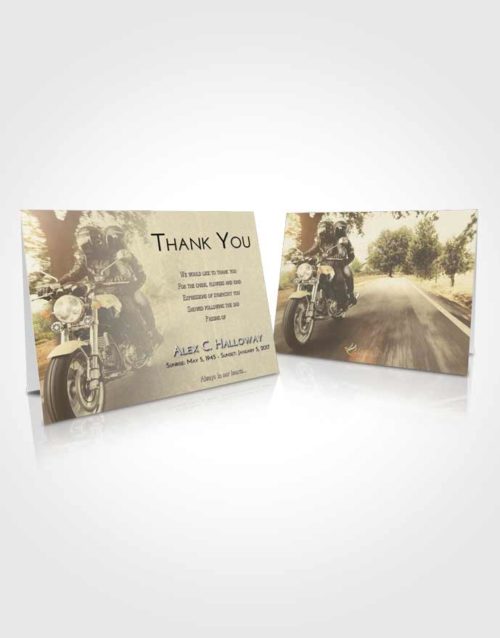 Funeral Thank You Card Template At Dusk Motorcycle Days