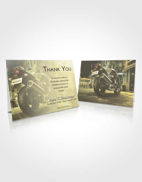 Funeral Thank You Card Template At Dusk Motorcycle Dreams