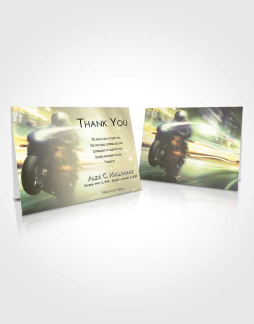 Funeral Thank You Card Template At Dusk Motorcycle Speed