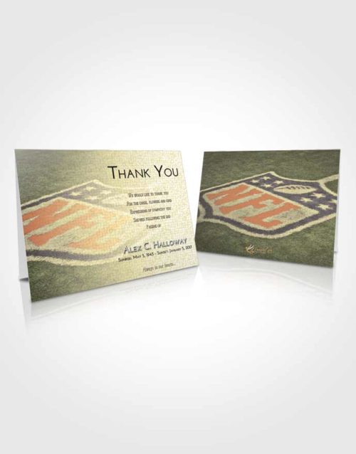 Funeral Thank You Card Template At Dusk NFL Football
