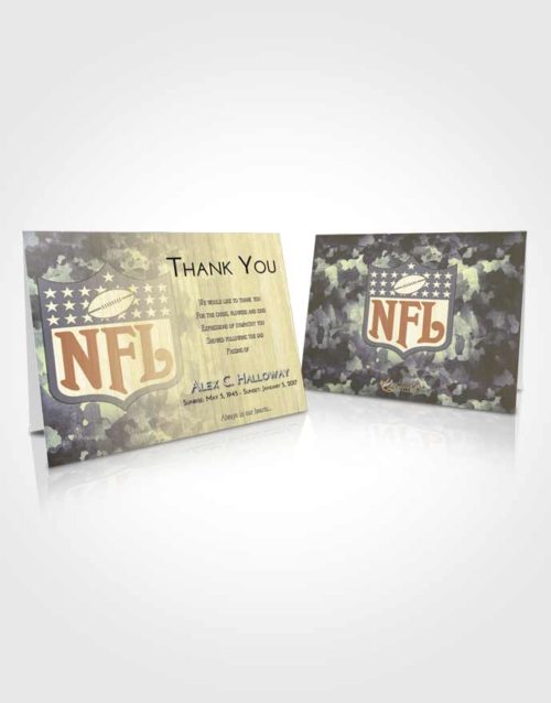 Funeral Thank You Card Template At Dusk NFL Star