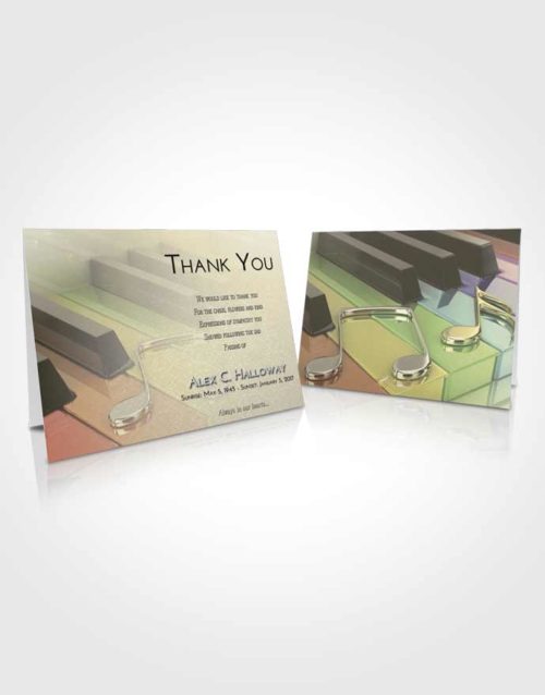 Funeral Thank You Card Template At Dusk Piano Keys
