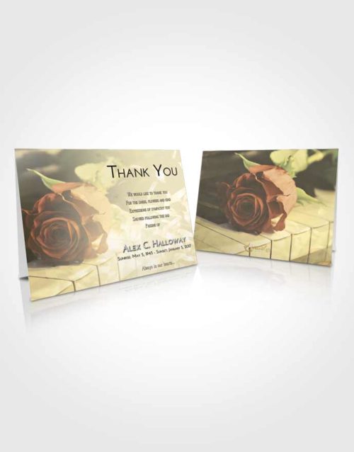 Funeral Thank You Card Template At Dusk Piano Rose