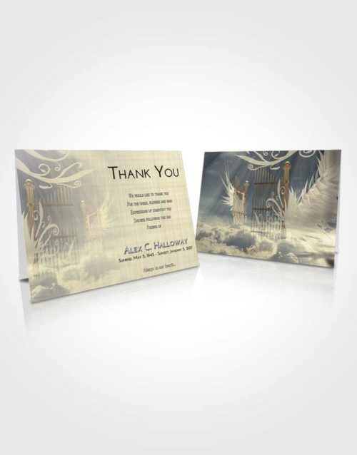 Funeral Thank You Card Template At Dusk Precious Gates to Heaven