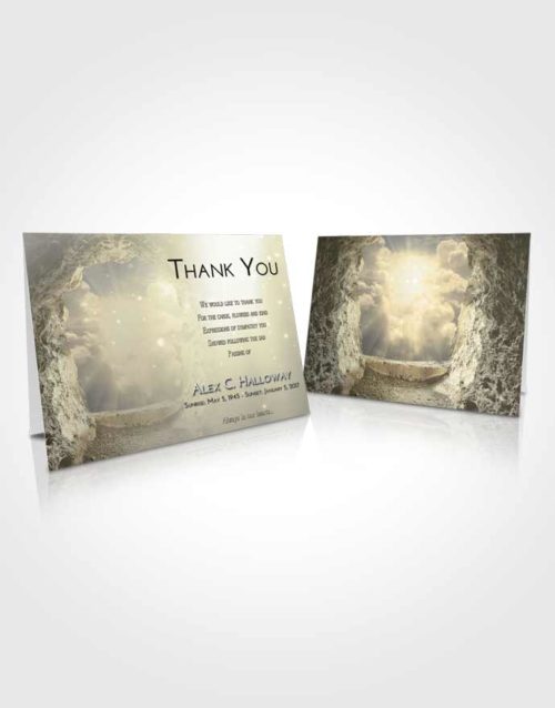 Funeral Thank You Card Template At Dusk Rocky Gates to Heaven
